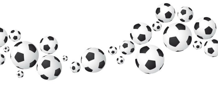 Fotobehang Zwart-witte voetballen