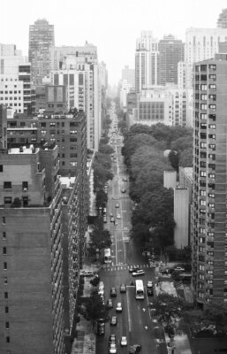 Fotobehang Zwart-witte wegen in New York