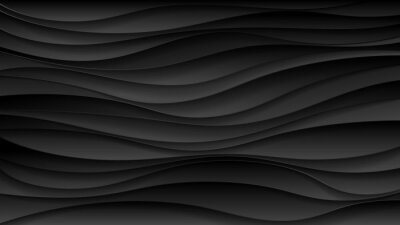 Fotobehang Zwarte 3D-golven