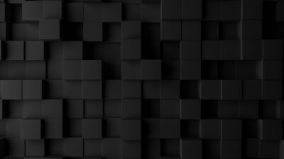 Fotobehang Zwarte 3D-kubussen