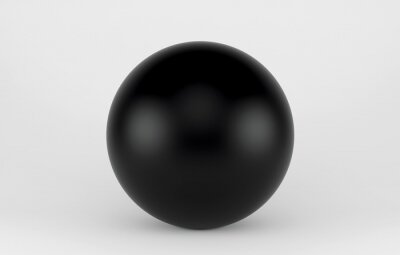 Zwarte bal op een witte achtergrond