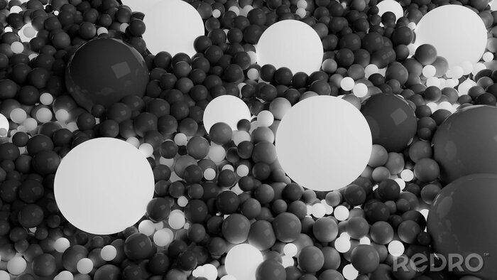 Fotobehang Zwarte en witte ballen