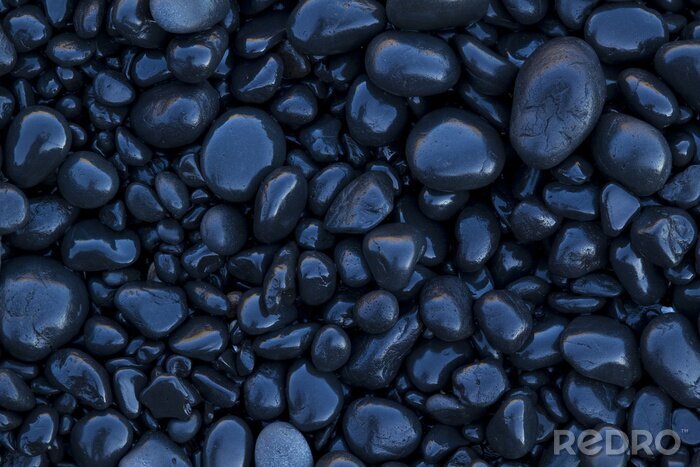 Fotobehang Zwarte glanzende stenen