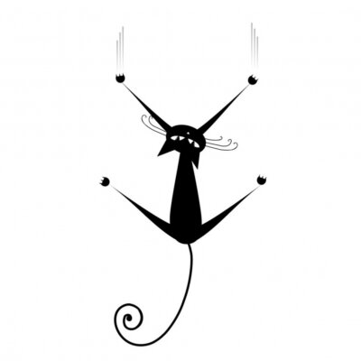 Zwarte kat silhouet voor uw ontwerp