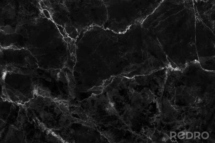 Fotobehang Zwarte marmersteen met witte aderen