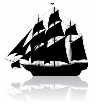 Fotobehang Zwarte oude schip