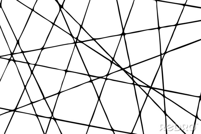 Fotobehang Zwarte verweven lijnen