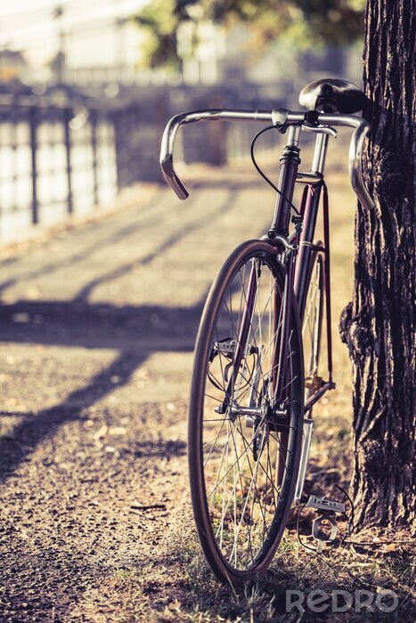 Fotobehang Zwarte vintage fiets