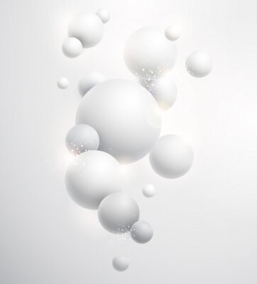 Fotobehang Zwevende witte ballen