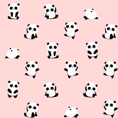Panda Kleine panda op een roze achtergrond