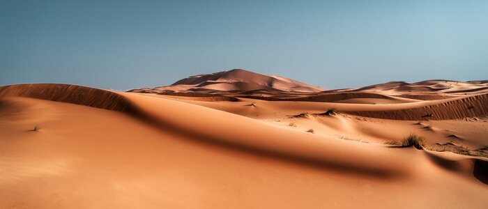 Poster 21:9 panoramic and cinematic image of the Sahara Desert, Morocco, Merzouga