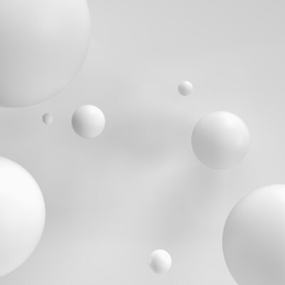 3D ballen op grijze achtergrond