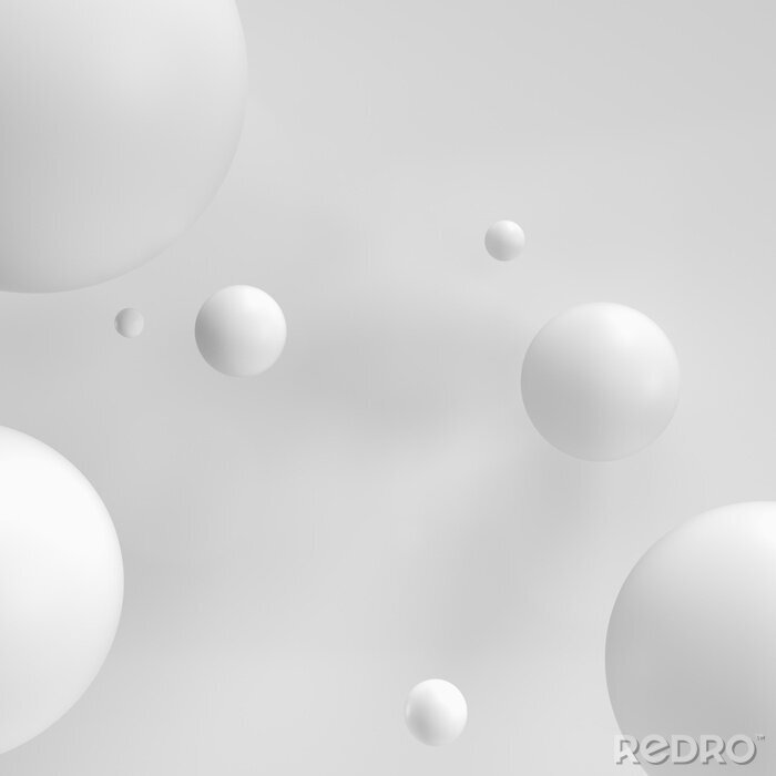 Poster 3D ballen op grijze achtergrond