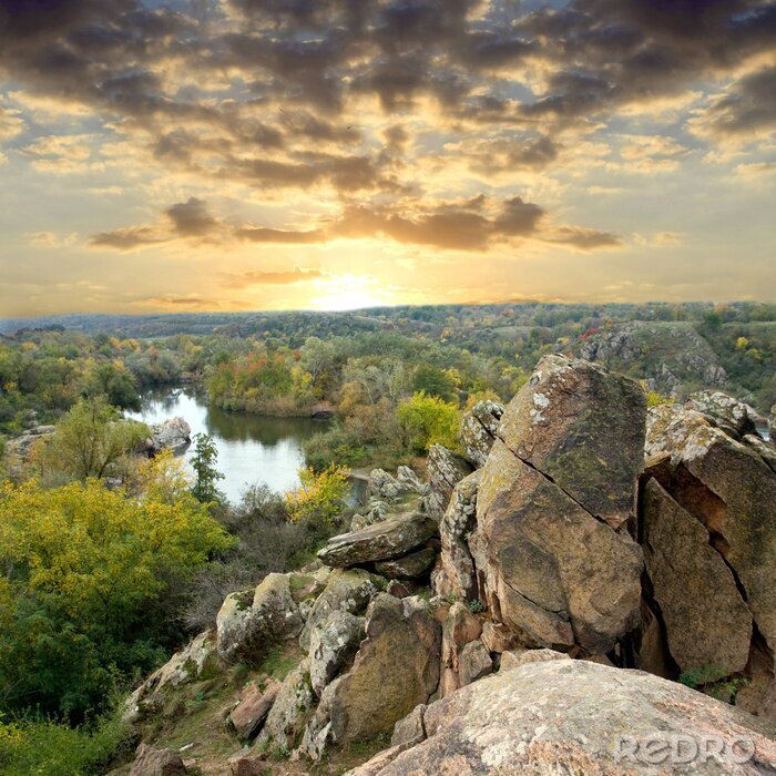 Poster 3D berglandschap