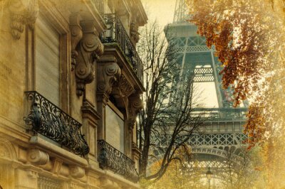 3D Parijs in vintage stijl
