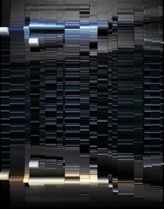 Poster 3d rendering illustration of metallic black and dark blue metallic color tone background.