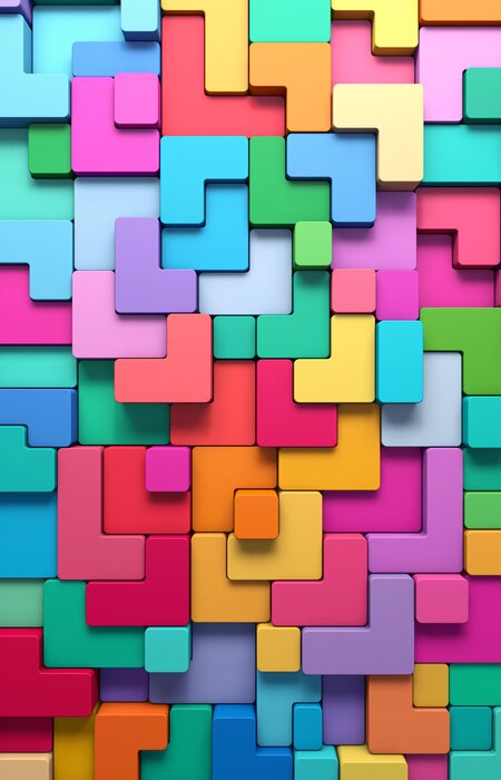 Poster 3D-weergave abstracte achtergrond van veelkleurige afgeronde vormen