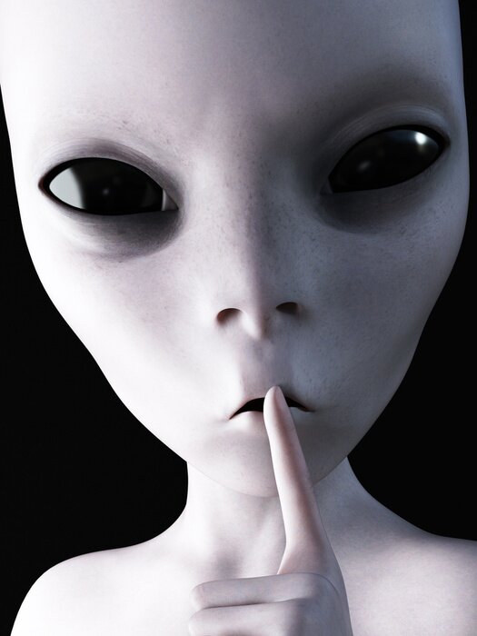 Poster 3D-weergave van een buitenaardse hushing.