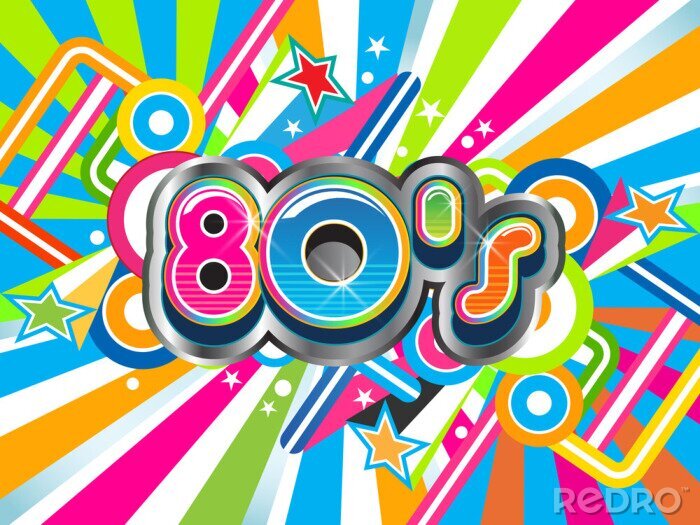 Poster 80s Party illustratie logo