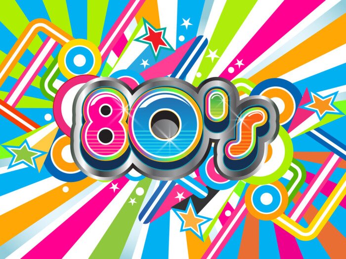 Poster 80s Party illustratie logo