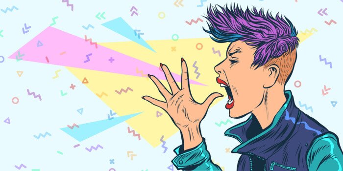 Poster 80s vrouw vrouwelijke punk