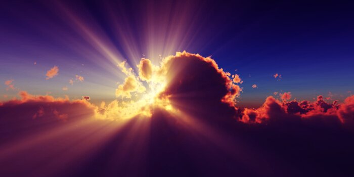 Poster above clouds sun ray sunset