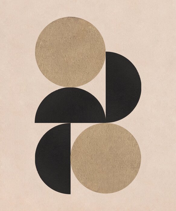 Poster Abstract Art Deco Collage with geometric form and paper texture