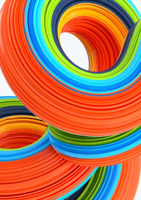 Poster Abstract background, modern 3d illustration of smooth geometric shapes. 