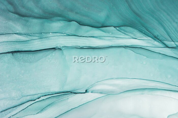 Poster Abstract blauw marmer zoals geschilderd