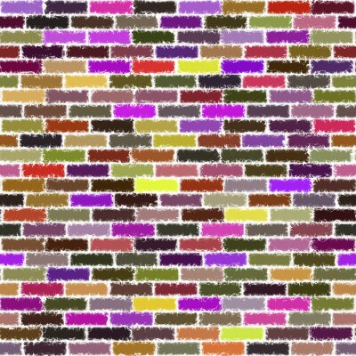 Abstract gekleurde bakstenen muur