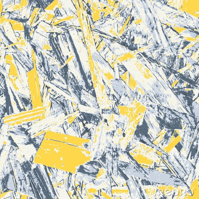 Poster Abstract grijs en geel motief in graffiti stijl