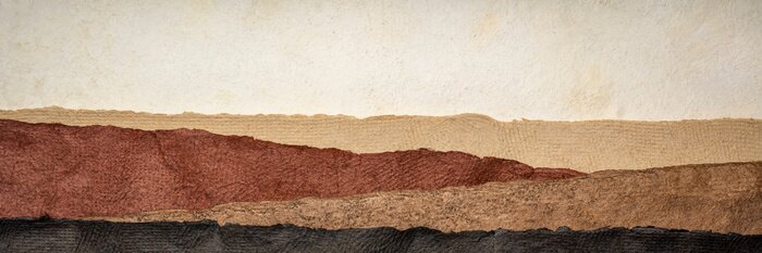 Poster Abstract landscape created with amate bark papers