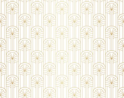 Behang Abstract oosters patroon in gouden imitatiekleur