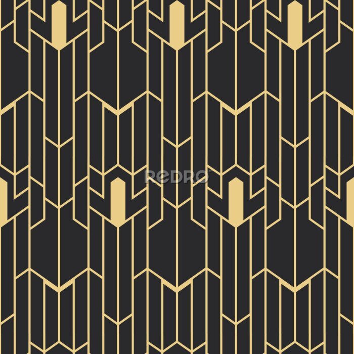 Poster Abstract patroon in art deco stijl