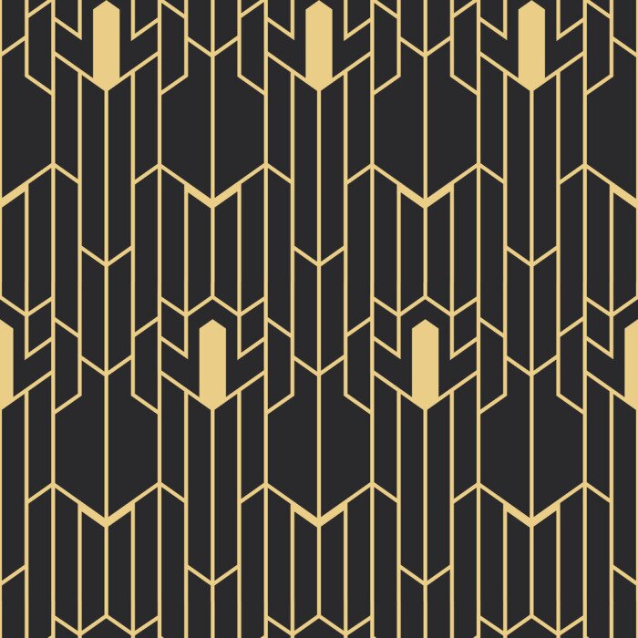 Poster Abstract patroon in art deco stijl