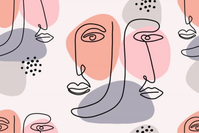 Sticker Abstract patroon met gezichten