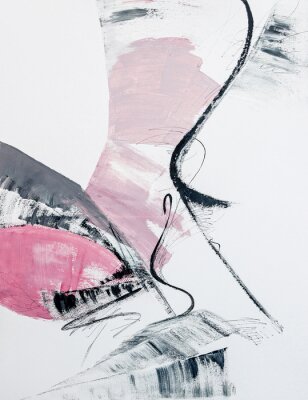 Poster abstract pink and gray acrylic painting on canvas	