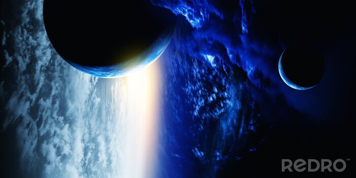 Poster Abstract planets and space background