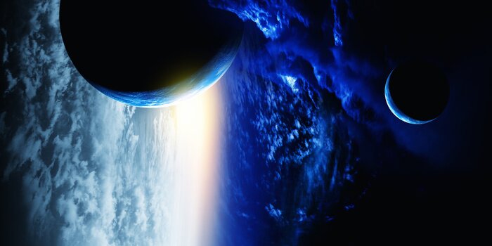 Poster Abstract planets and space background