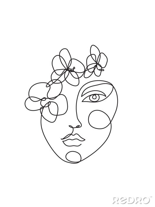 Poster Abstract schoonheid vrouw gezicht