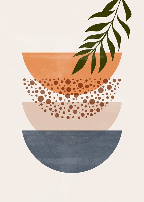 Poster Abstract sun moon print boho minimalist printable wall art geometric abstract