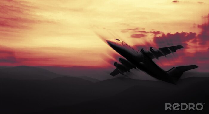 Poster abstract vliegtuig