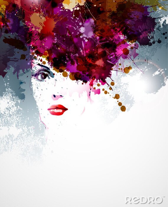 Poster Abstract vrouwengezicht