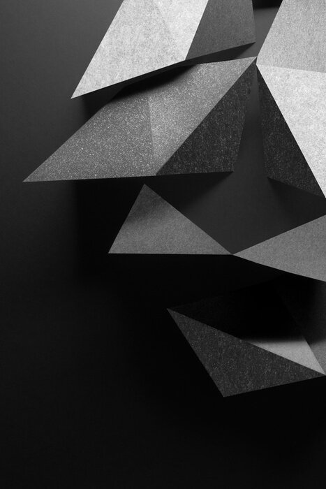 Poster Abstract with elements of paper, geometric shapes composition