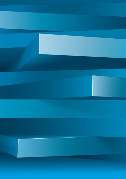 Poster Abstracte achtergrond van 3d rechthoeken