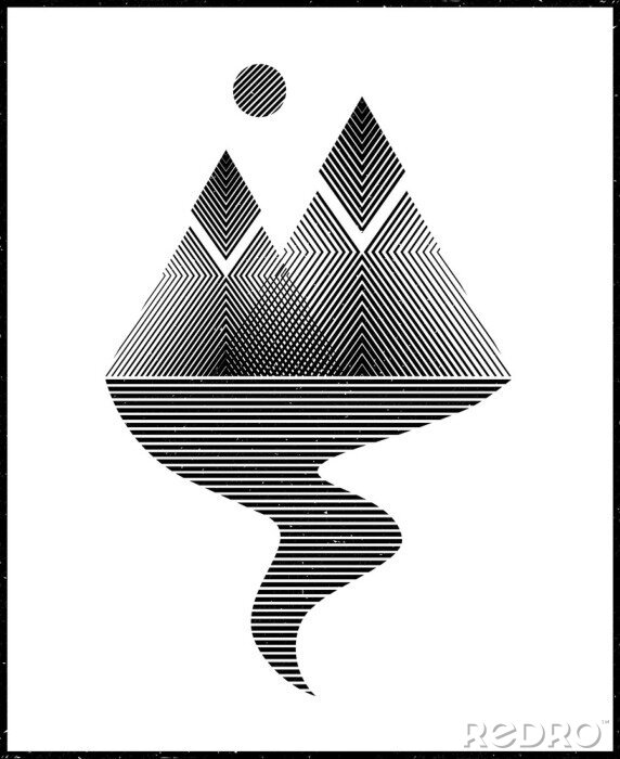 Poster Abstracte bergen. Concepten vector illustratie.