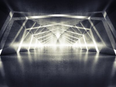 Abstracte betonnen tunnel