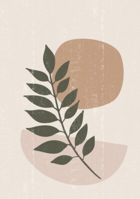 Poster Abstracte compositie met een blad