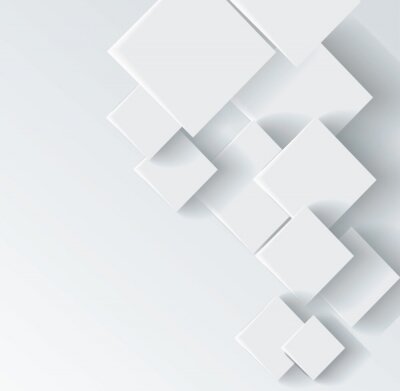 Poster Abstracte compositie met vierkanten