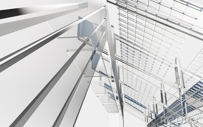 Poster Abstracte glazen dakvorm